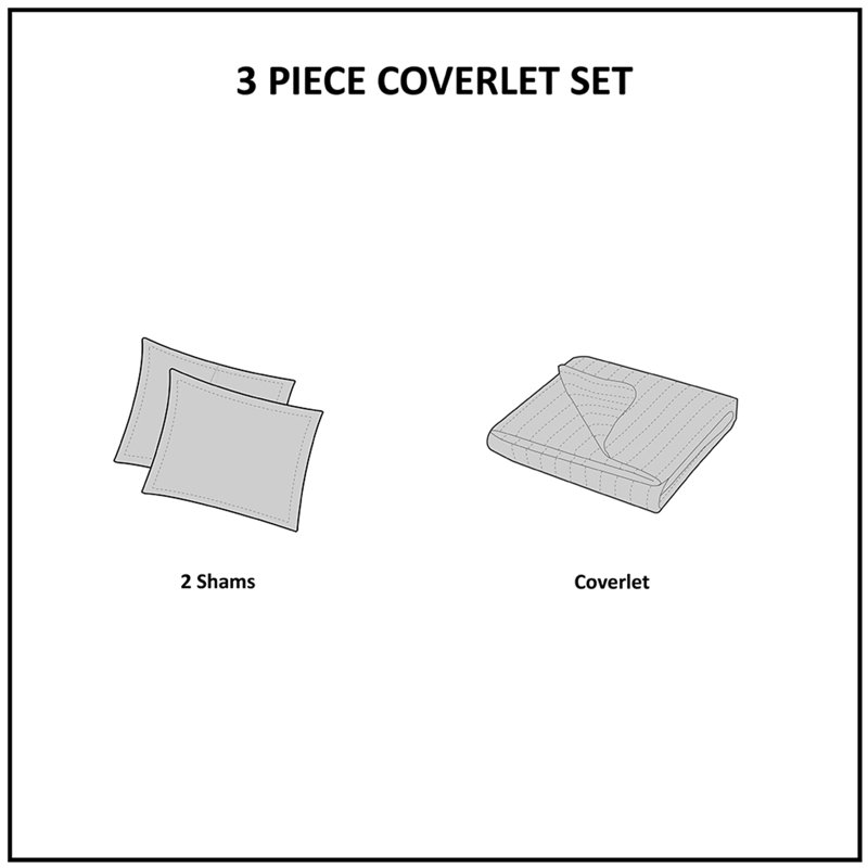 Blue Reversible Full Cotton Quilt Set