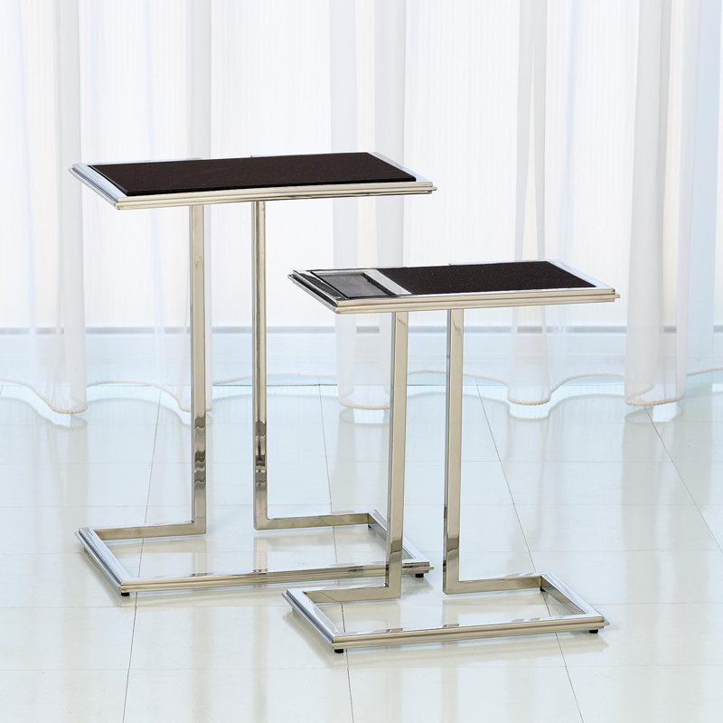 Modern Rectangular Cozy Up Stainless Steel End Table
