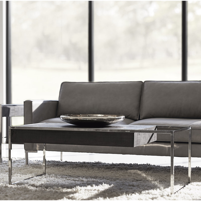 Loft 52'' Black Rectangular Coffee Table with Storage