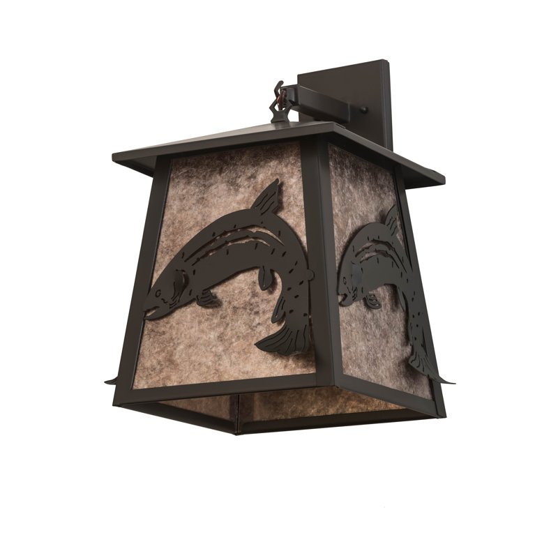 Timeless Bronze 1-Light Sconce with Dimmable Silver Mica Glass
