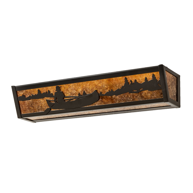 Woodland Canoe Lake 4-Light Bronze Vanity Wall Sconce