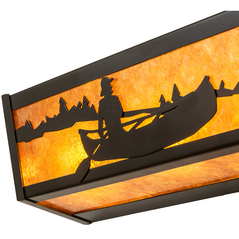 Woodland Canoe Lake 4-Light Bronze Vanity Wall Sconce
