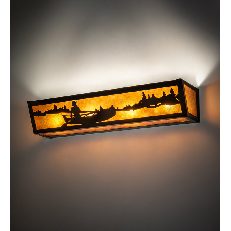Woodland Canoe Lake 4-Light Bronze Vanity Wall Sconce