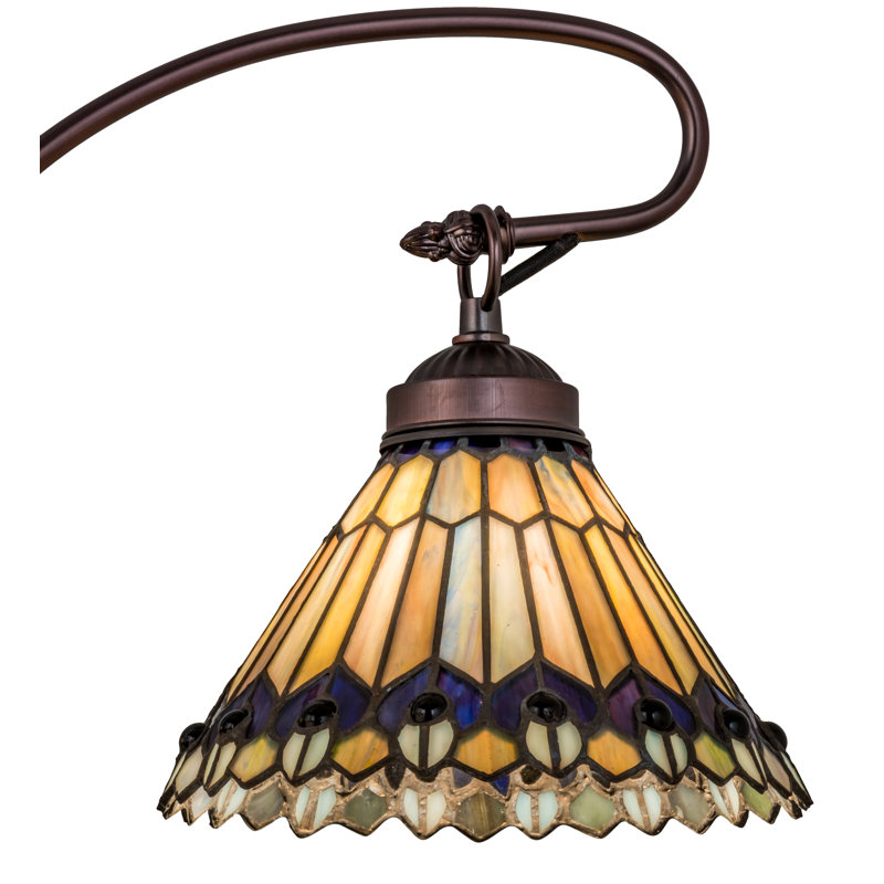 Meyda 24" Bronze Tiffany Jeweled Peacock 3-Light Chandelier