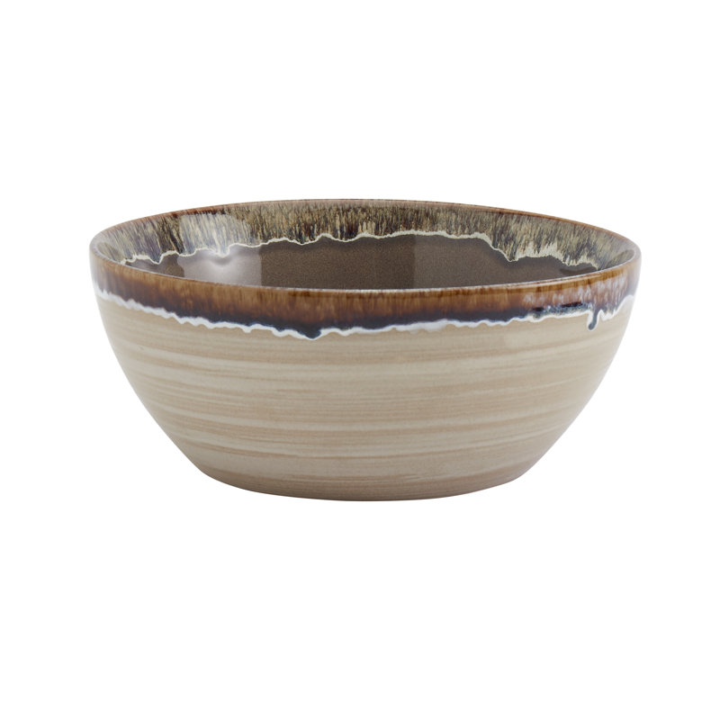Tuscan Reactive Glaze Ceramic 3-Piece Serving Bowl Set