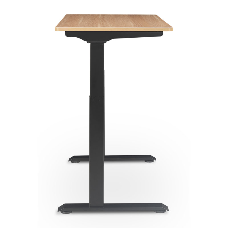 Sleek Adjustable Light Brown Wooden Ergonomic Standing Desk