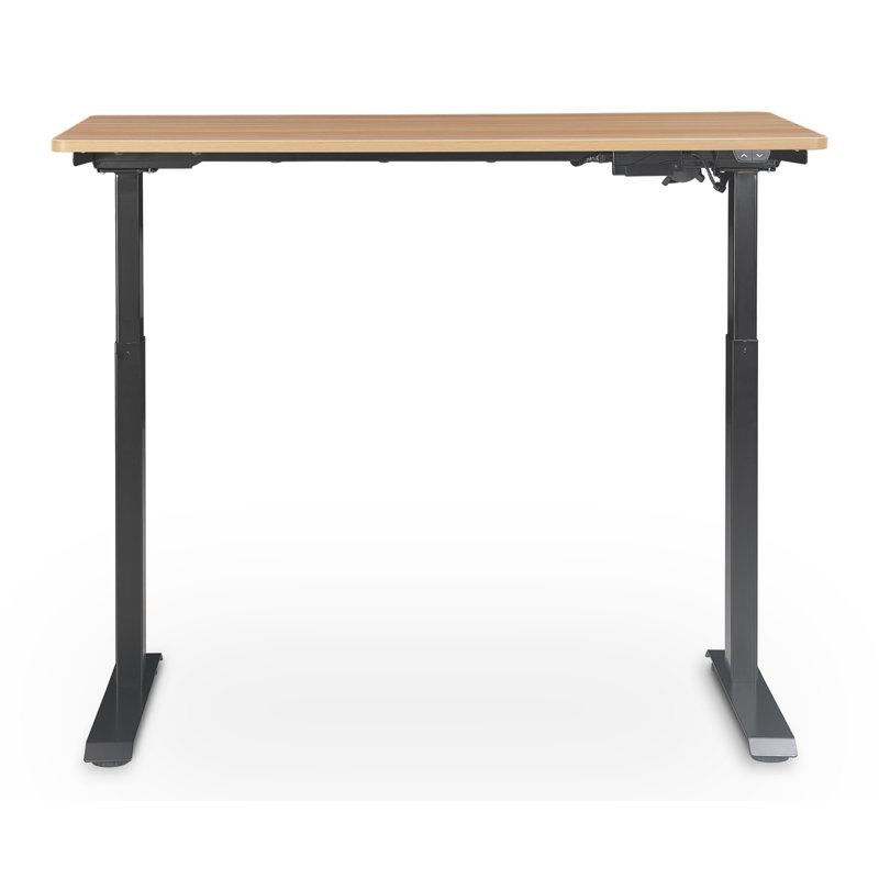 Sleek Adjustable Light Brown Wooden Ergonomic Standing Desk