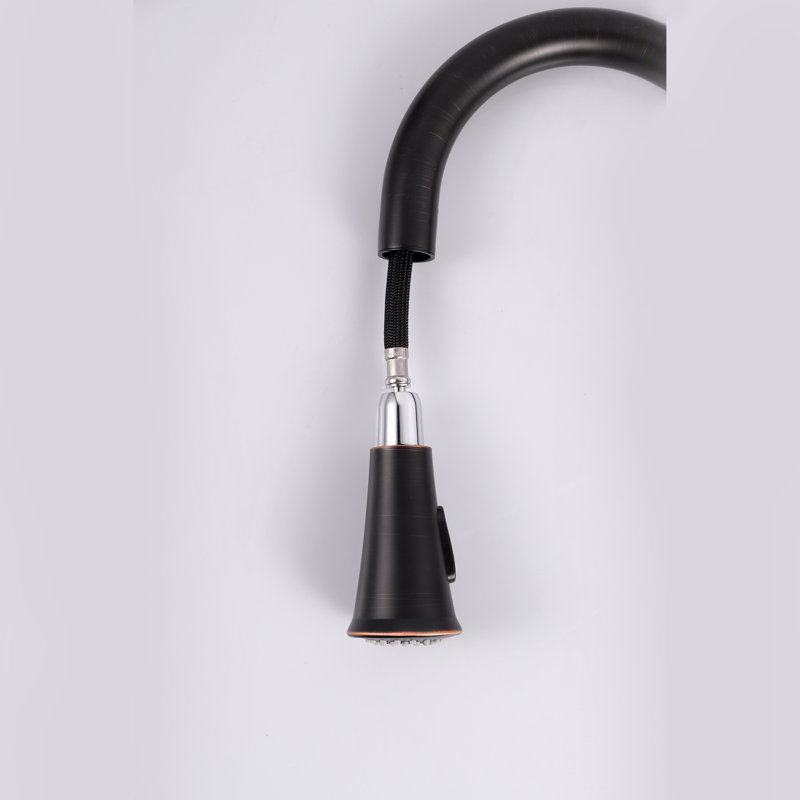 Oil Rubbed Bronze Pull-Out Kitchen Faucet with Spray
