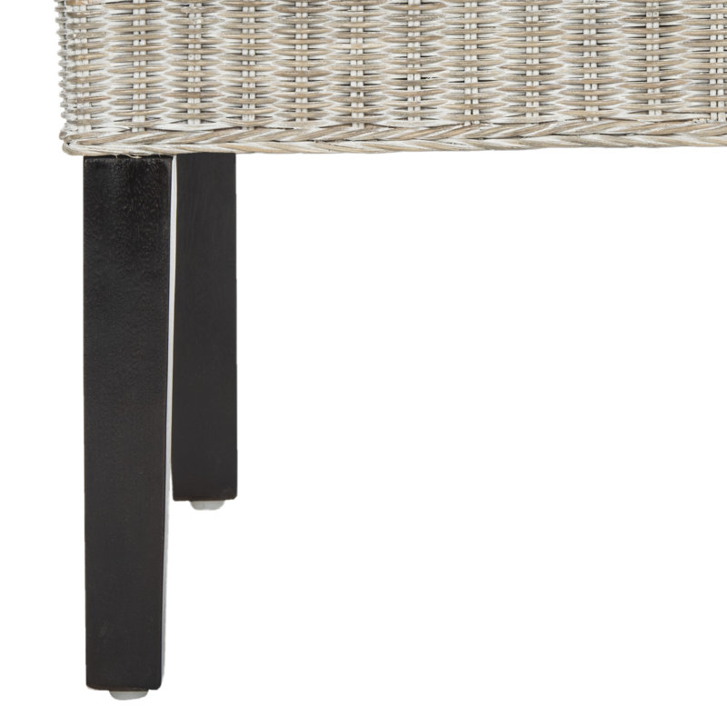 Antique Grey Rattan and Cane Dining Side Chair Set