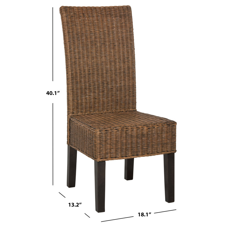 Odette High Back Brown Rattan Dining Chair Set