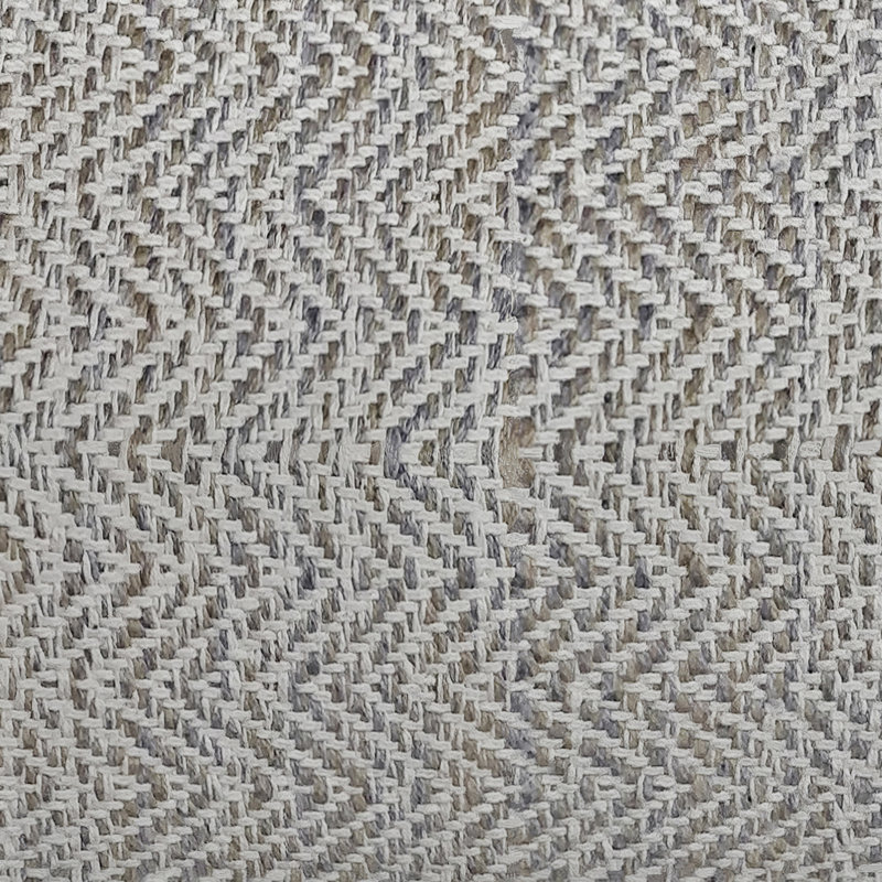 Gray Melange Cotton Blend Square Pouf