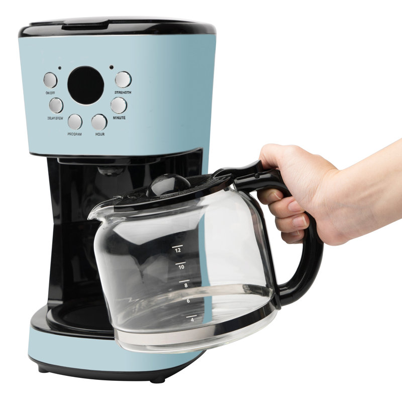 Turquoise Heritage 12-Cup Programmable Drip Coffee Maker with Strength Selector