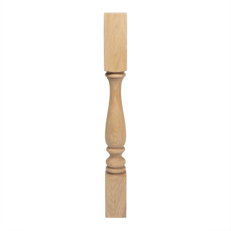 Elegant 35.25" Unfinished Rubberwood Full Round Kitchen Island Leg