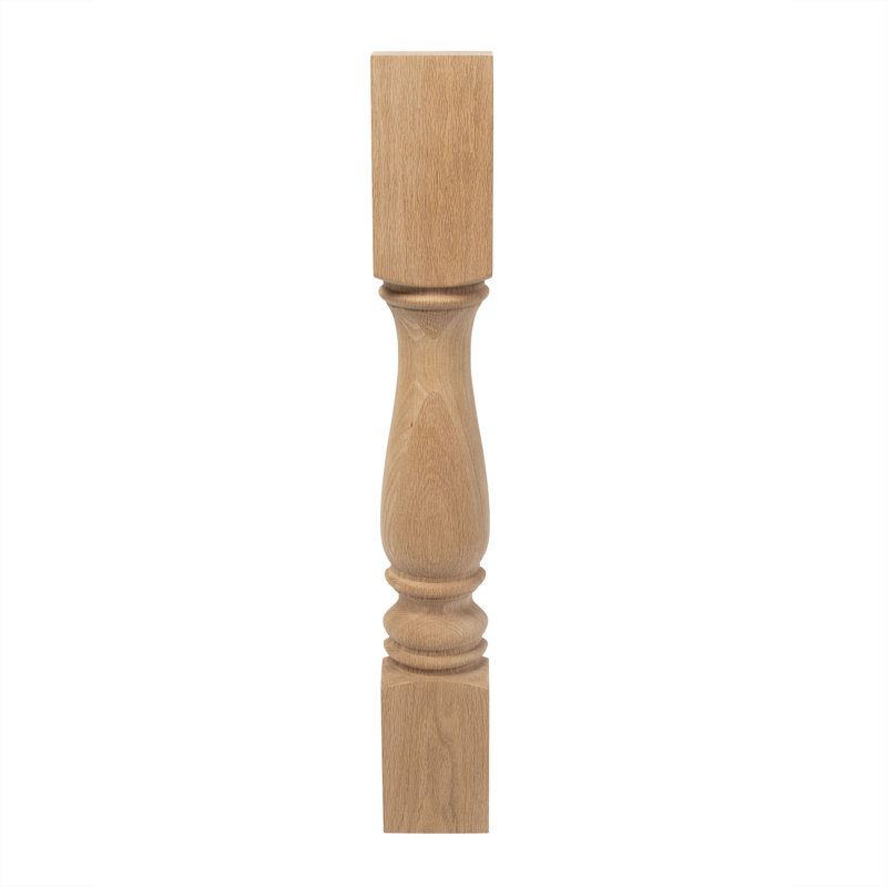 Unfinished Red Oak Elegant Half Round 35'' Kitchen Island Leg