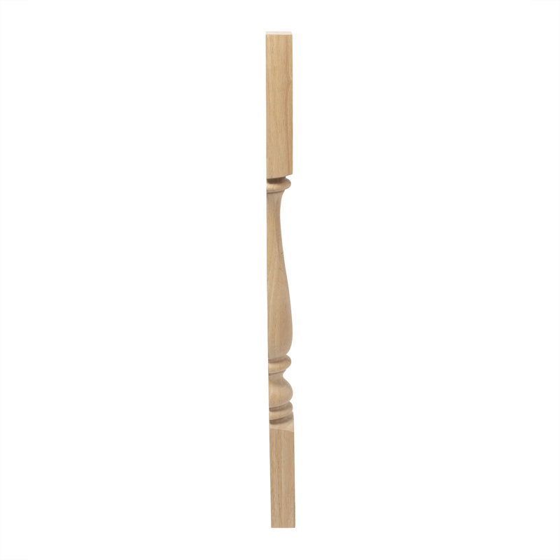Elegant 35'' Unfinished Rubberwood Half Round Kitchen Island Leg