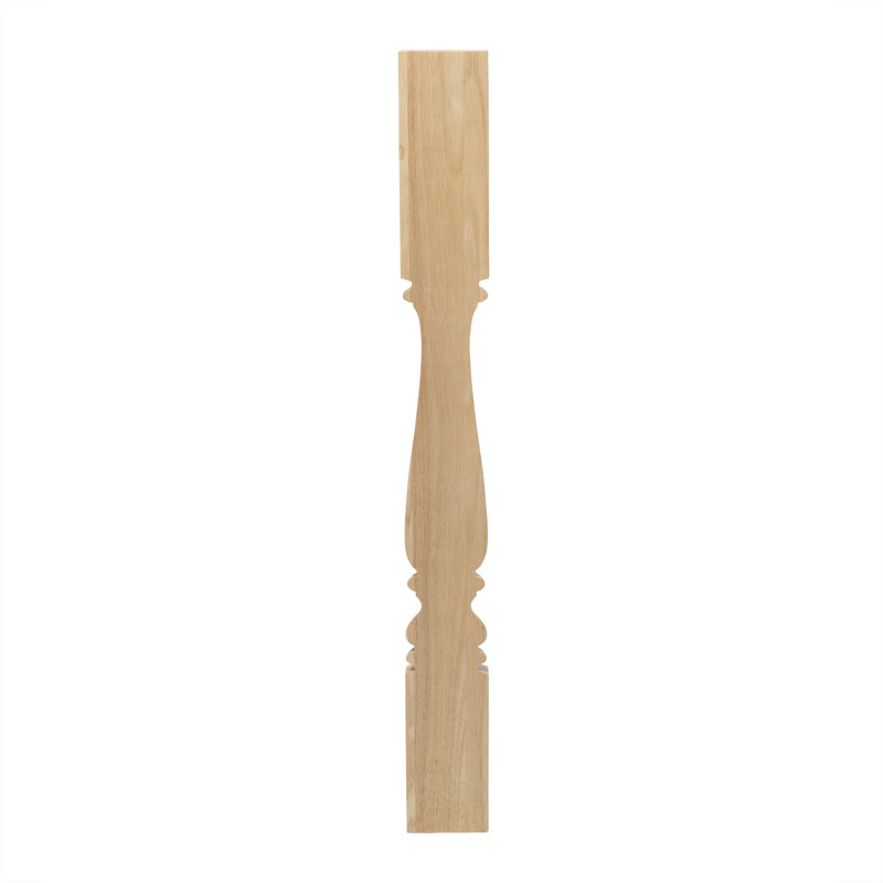 Elegant 35'' Unfinished Rubberwood Half Round Kitchen Island Leg