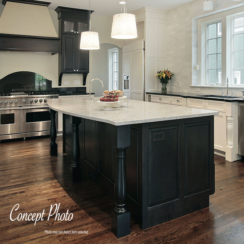 Elegant 35.25" Unfinished Rubberwood Full Round Kitchen Island Leg