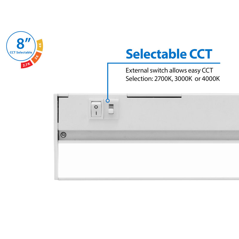 White Matte 8'' LED Under Cabinet Light Bar