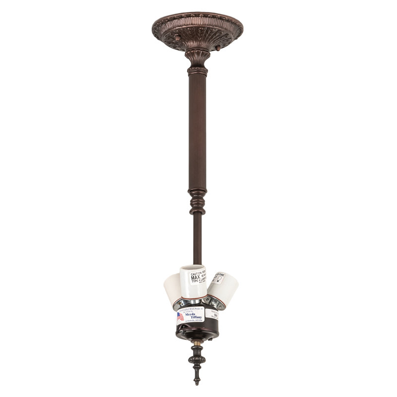Lemaire 3-Light Mahogany Bronze Chandelier with Jadestone Shade