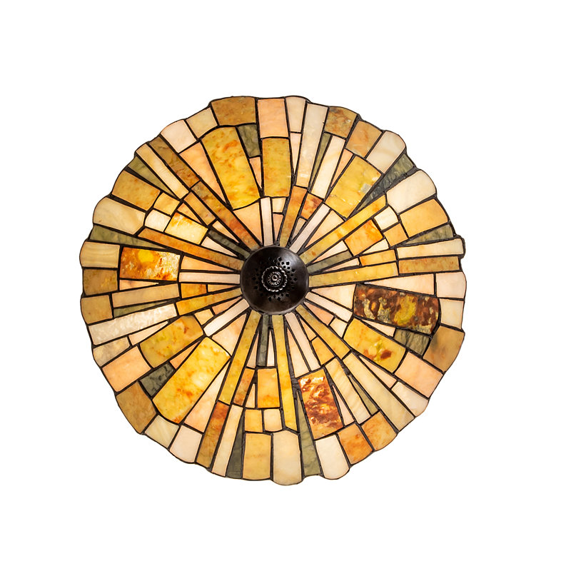 Lemaire 3-Light Mahogany Bronze Chandelier with Jadestone Shade