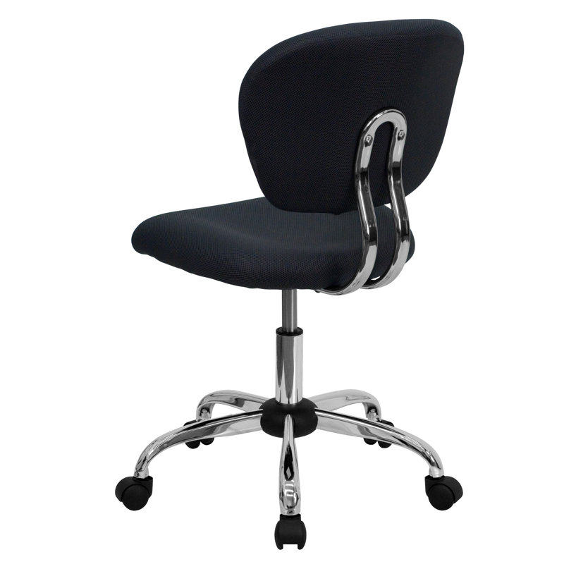 Ergonomic Mid-Back Mesh Swivel Task Chair in Gray with Chrome Base