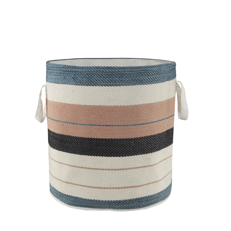 Multicolored Mid-Century 21" Fabric Storage Basket