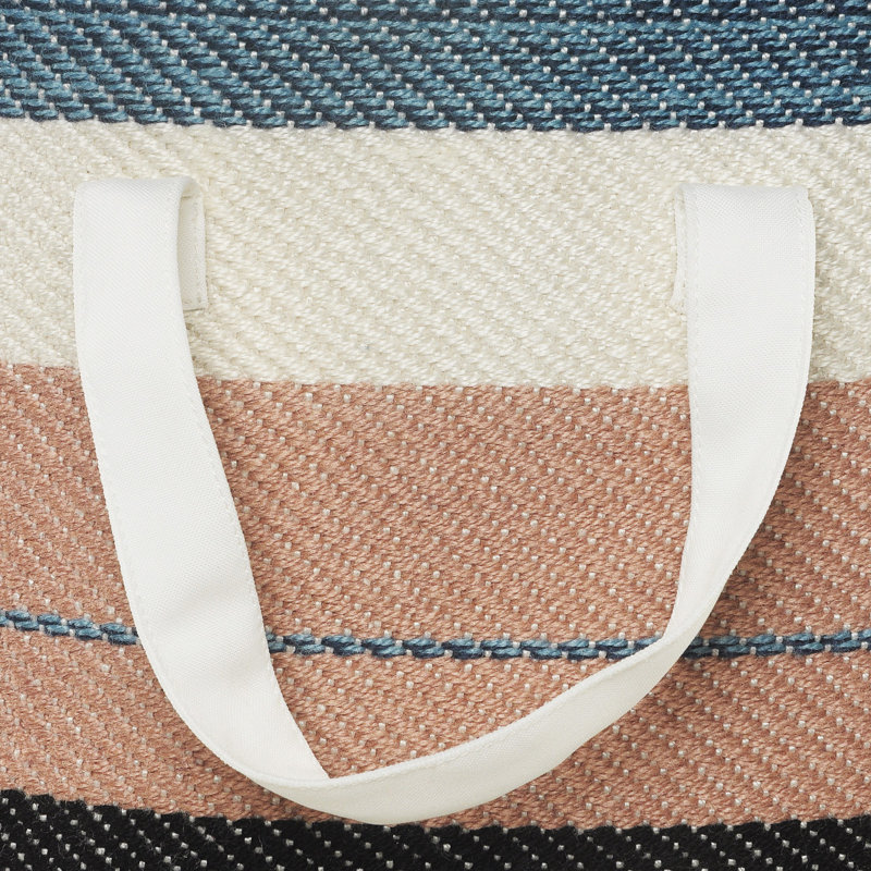 Multicolored Mid-Century 21" Fabric Storage Basket