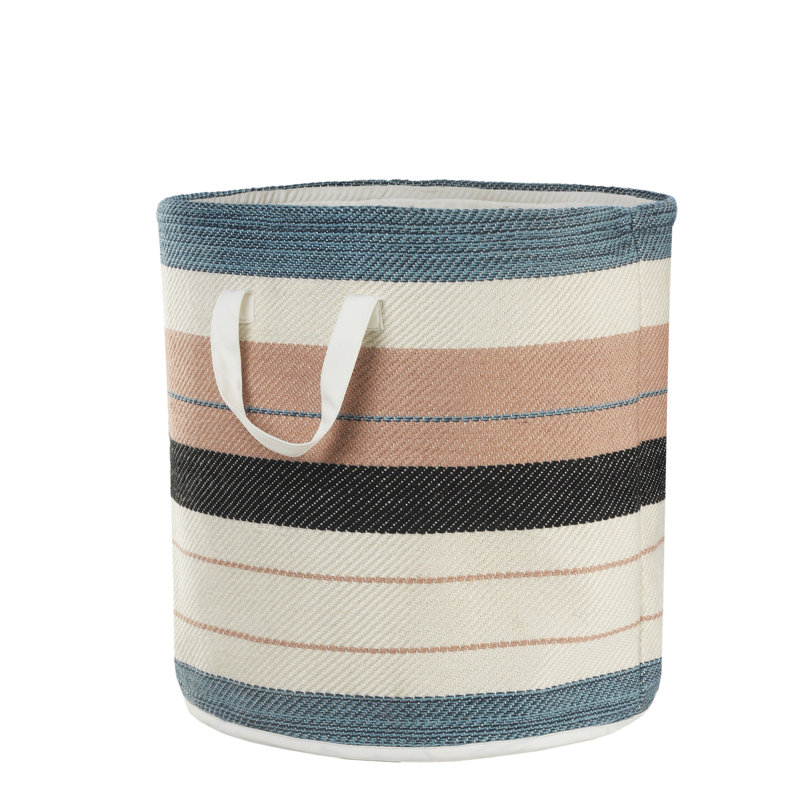 Multicolored Mid-Century 21" Fabric Storage Basket