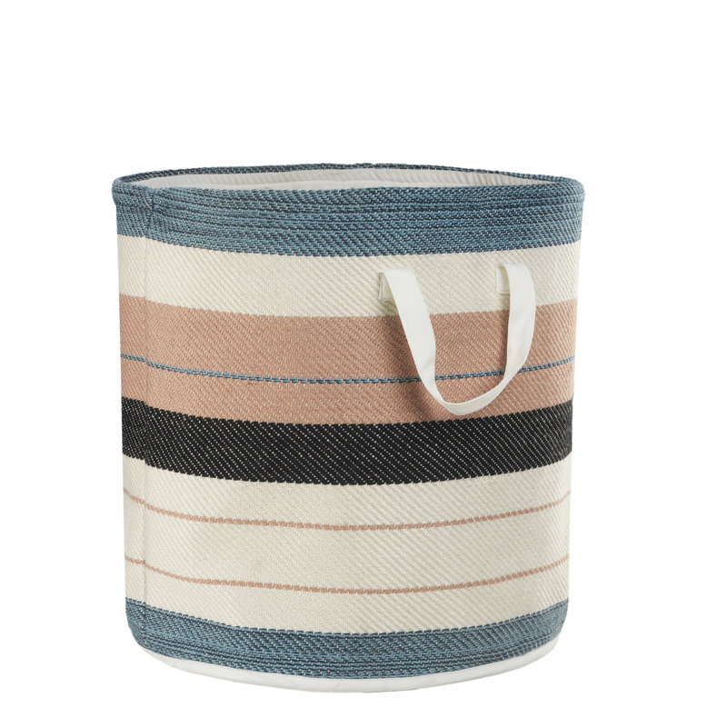 Multicolored Mid-Century 21" Fabric Storage Basket