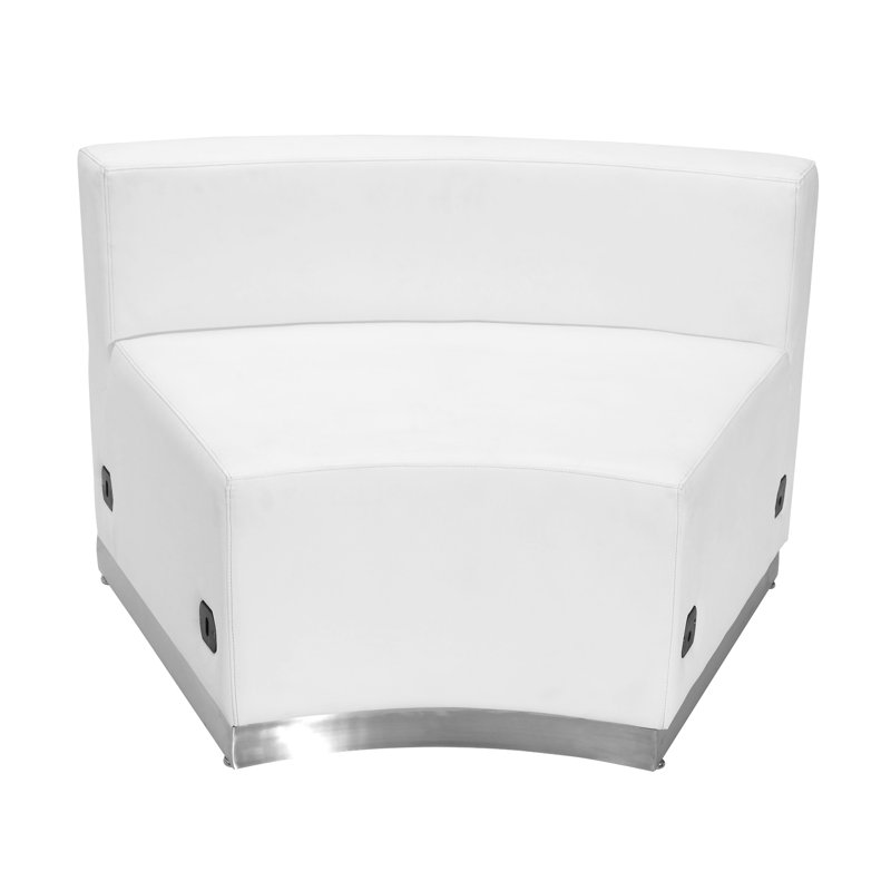 Avalon Melrose White LeatherSoft Concave Chair with Stainless Steel Base