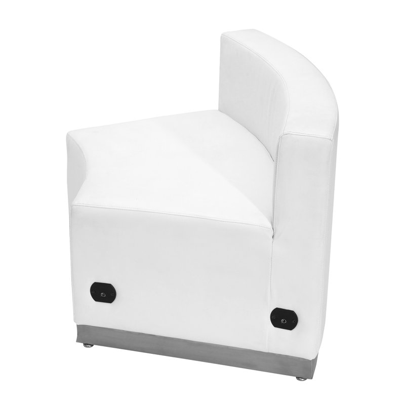 Avalon Melrose White LeatherSoft Concave Chair with Stainless Steel Base