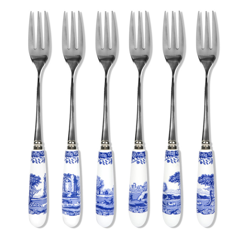 Spode Blue Italian Pastry Forks 6" (Set of 6)