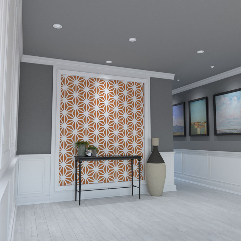 Elegant Unfinished PVC Fretwork Wall Panels, 15.75'' x 17.75''