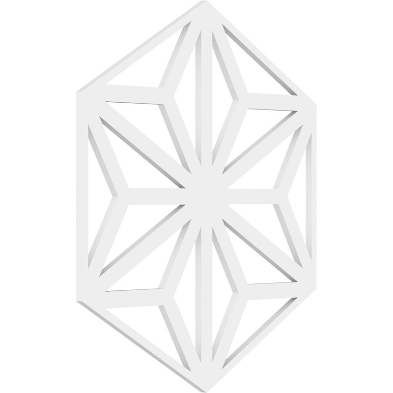 Elegant Unfinished PVC Fretwork Wall Panels, 15.75'' x 17.75''