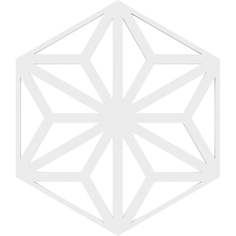 Elegant Unfinished PVC Fretwork Wall Panels, 15.75'' x 17.75''