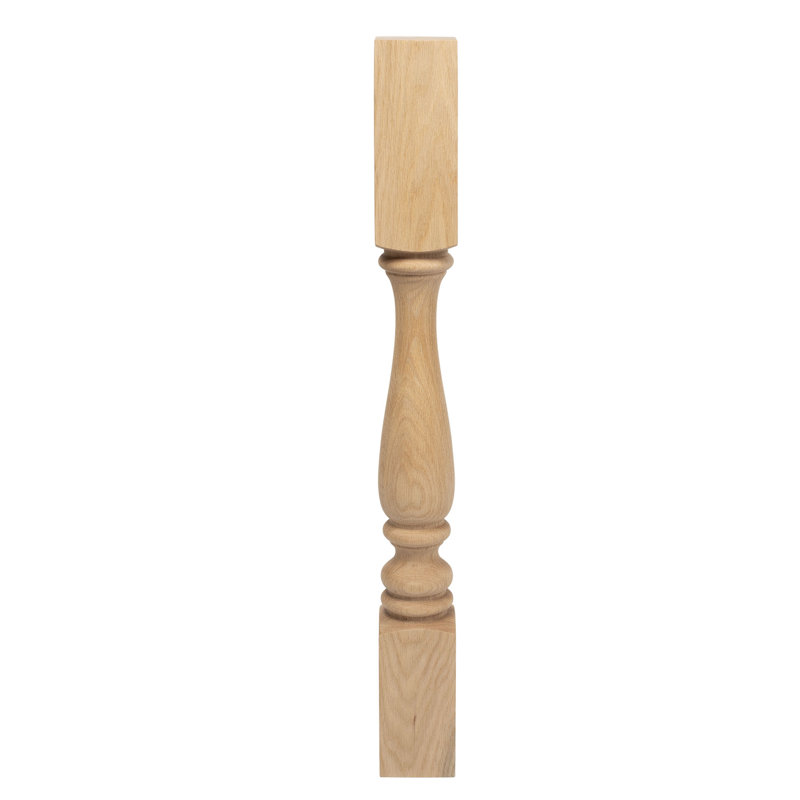 Elegant 35.25" Unfinished Rubberwood Full Round Kitchen Island Leg