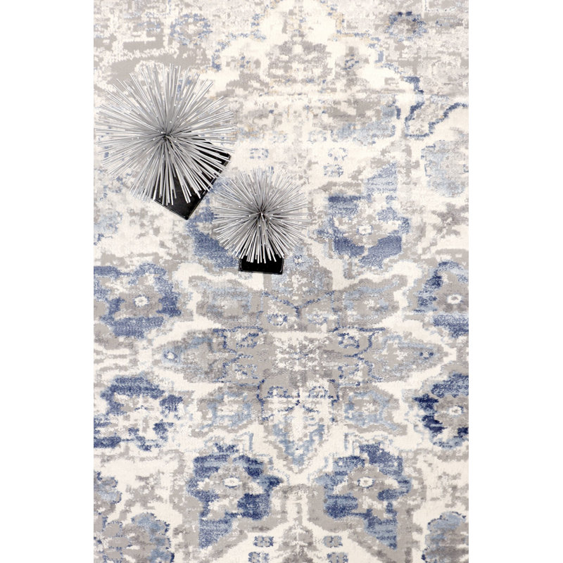 Handmade Gray Synthetic 4'x6' Easy-Care Rectangular Rug