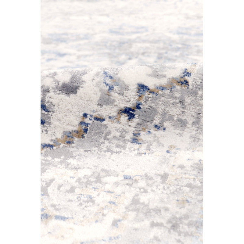 Handmade Gray Synthetic 4'x6' Easy-Care Rectangular Rug