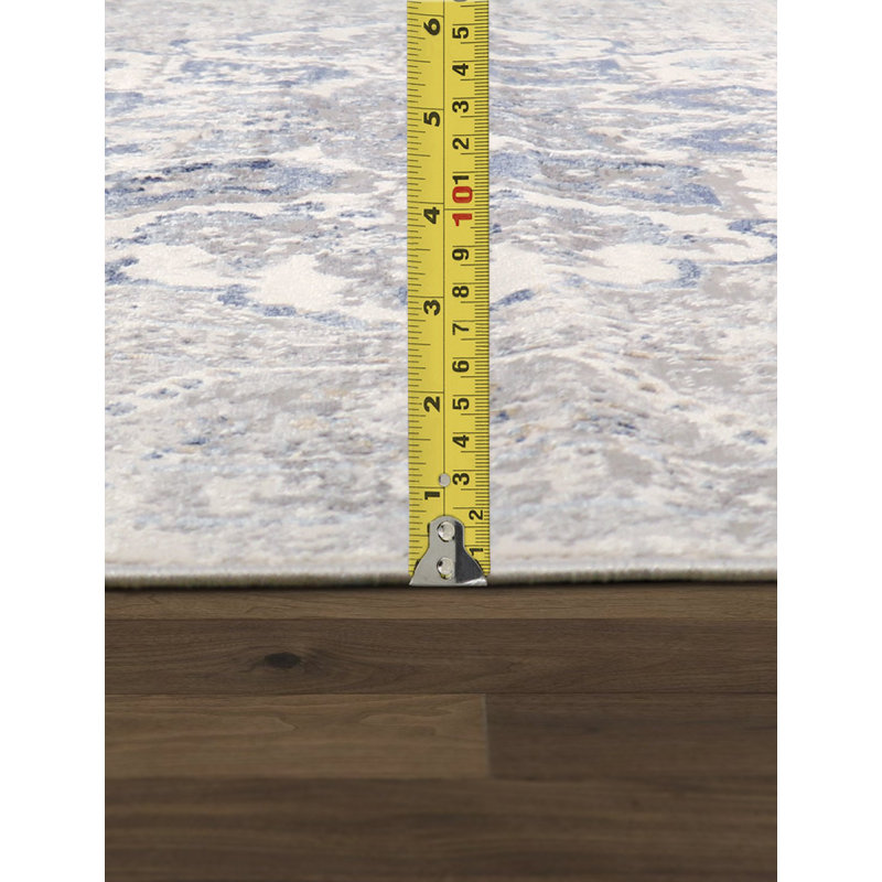 Handmade Gray Synthetic 4'x6' Easy-Care Rectangular Rug