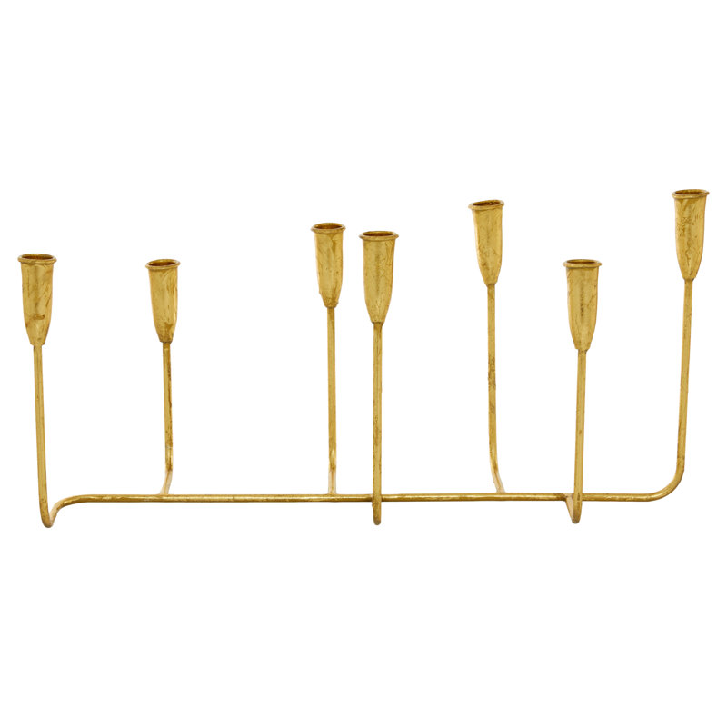 Gold Metal 7-Taper Tabletop Candelabra