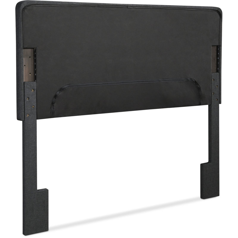 Charcoal Gray Upholstered Tufted Queen Headboard