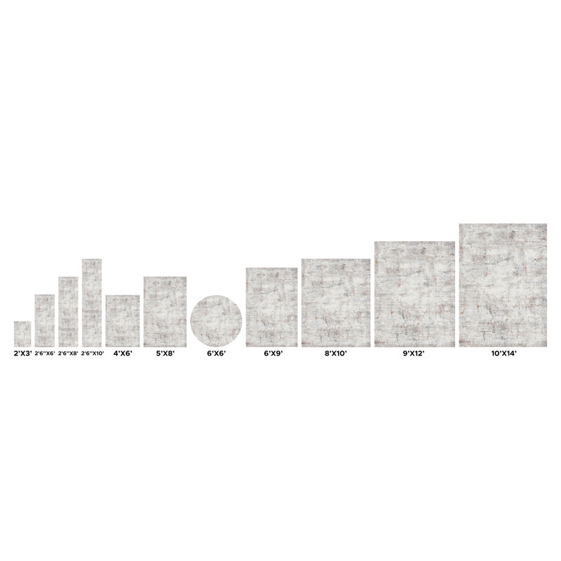 Efes Ivory Synthetic 72" x 28" Modern Edge Runner Rug