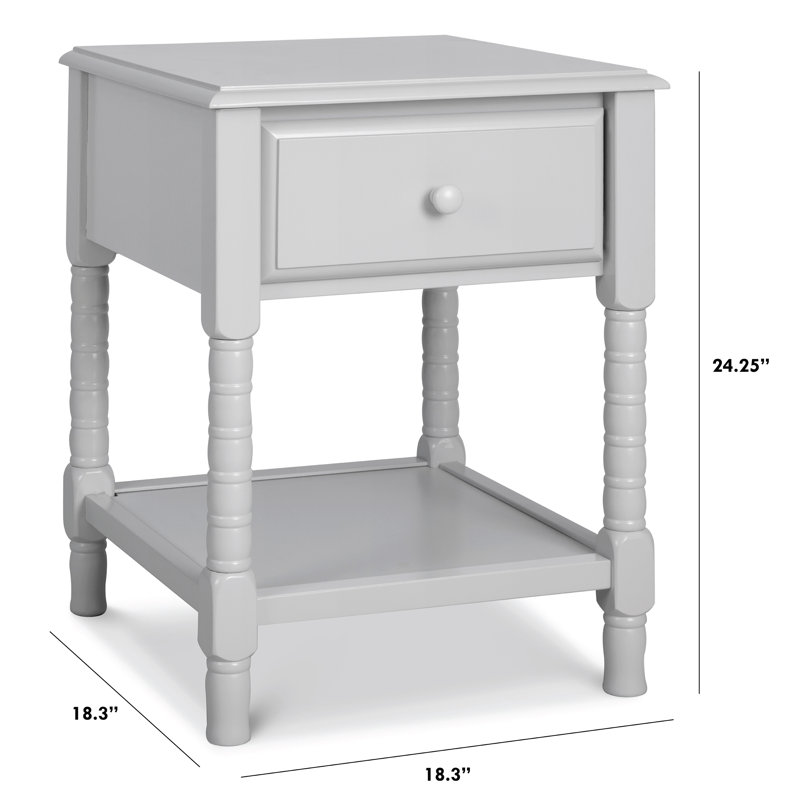 Fog Grey Jenny Lind Traditional Spindle Nightstand