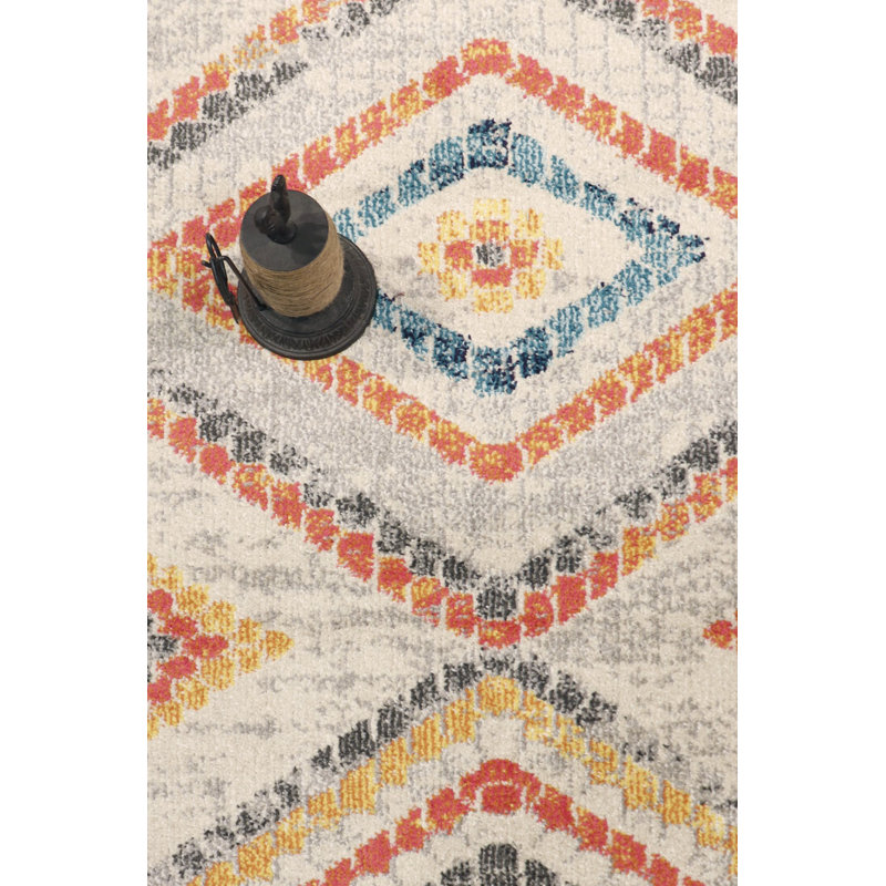 Aldora Southwestern Gray and Multicolor Synthetic Area Rug