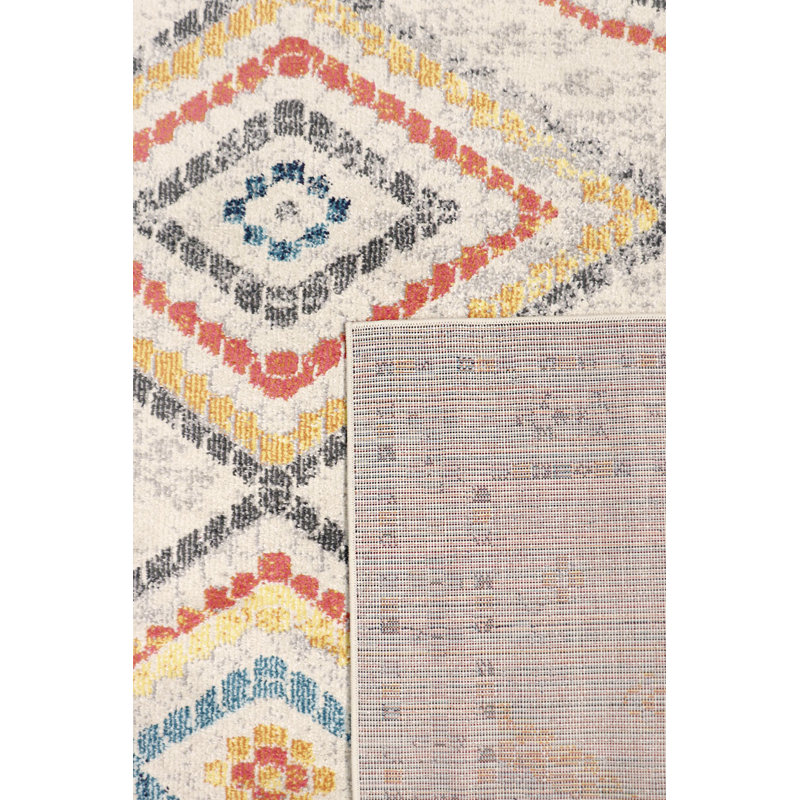 Aldora Southwestern Gray and Multicolor Synthetic Area Rug