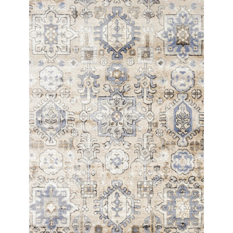 Amadeus Easy Care Handmade Blue Wool Blend 5' x 7' Area Rug