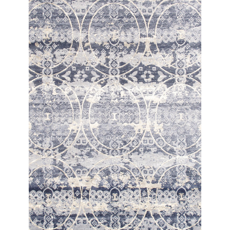 Amadeus Geometric 6' x 9' Blue Synthetic Area Rug