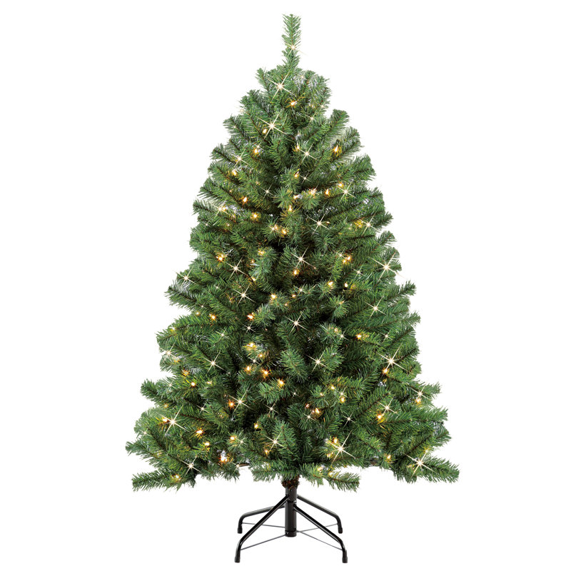 7.5' Green Grand Fir Artificial Christmas Tree with Warm Lights