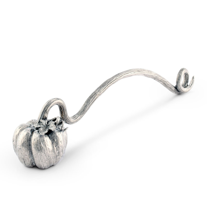 Elegant Pewter Pumpkin Candle Snuffer with Vine Handle