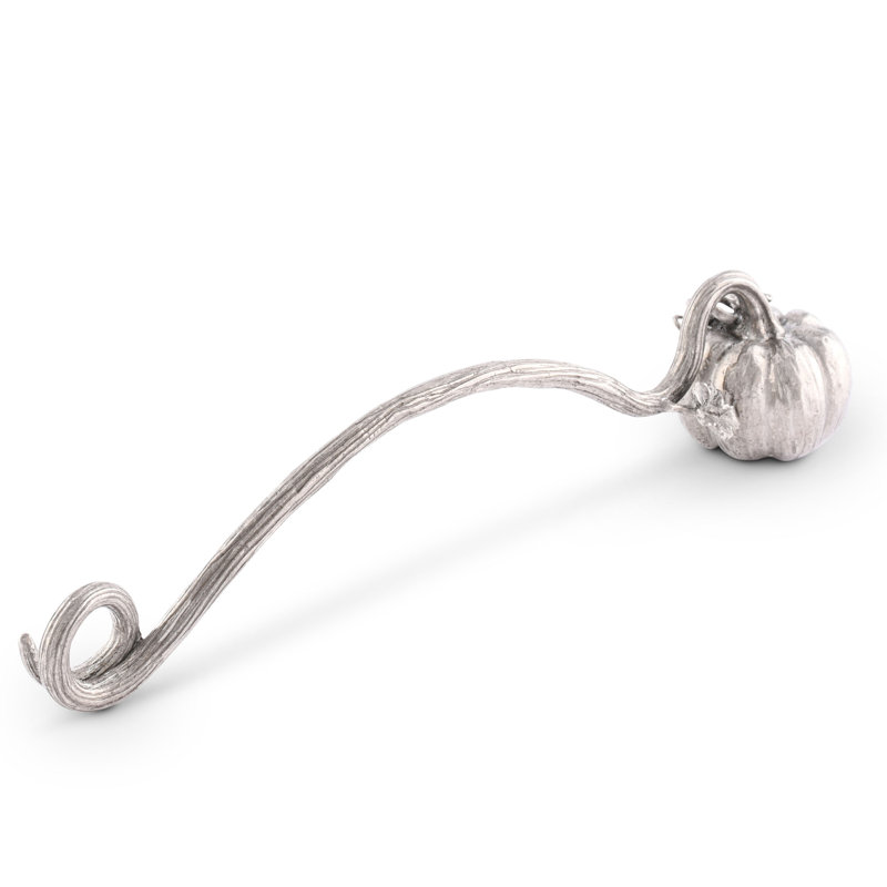 Elegant Pewter Pumpkin Candle Snuffer with Vine Handle